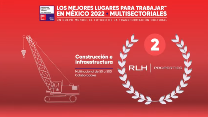 RLH Properties es reconocida con la segunda posición en el ranking de Los Mejores Lugares Para Trabajar™ México 2022 Multisectoriales.